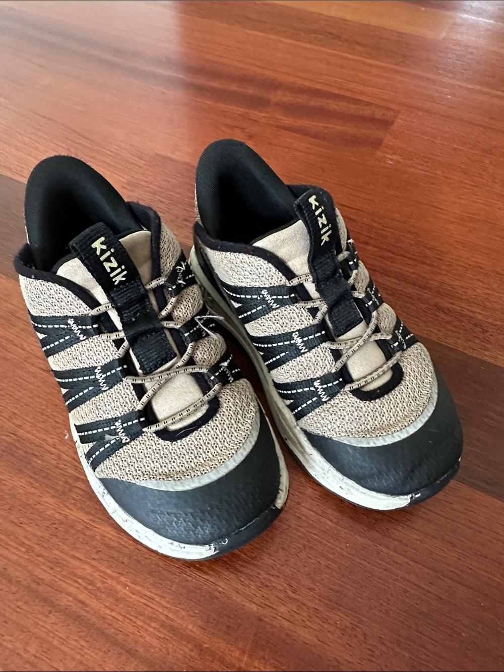 Kizik Kids Slip-On Sneakers in Beige and Black